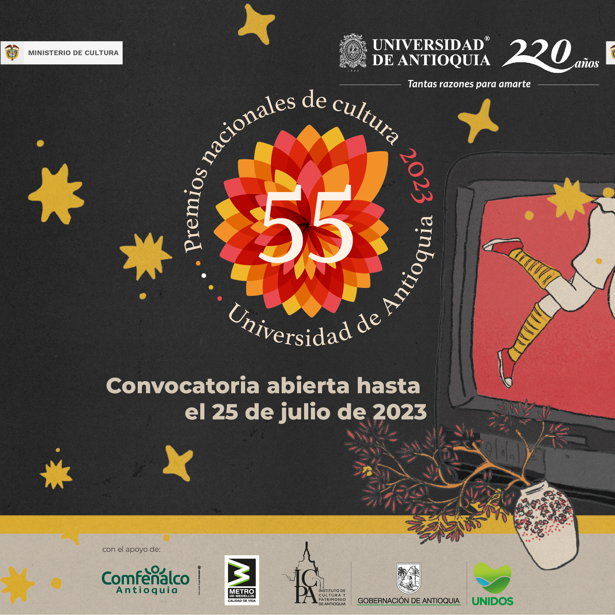 Abierta la convocatoria para los 55 Premios Nacionales de Cultura UdeA